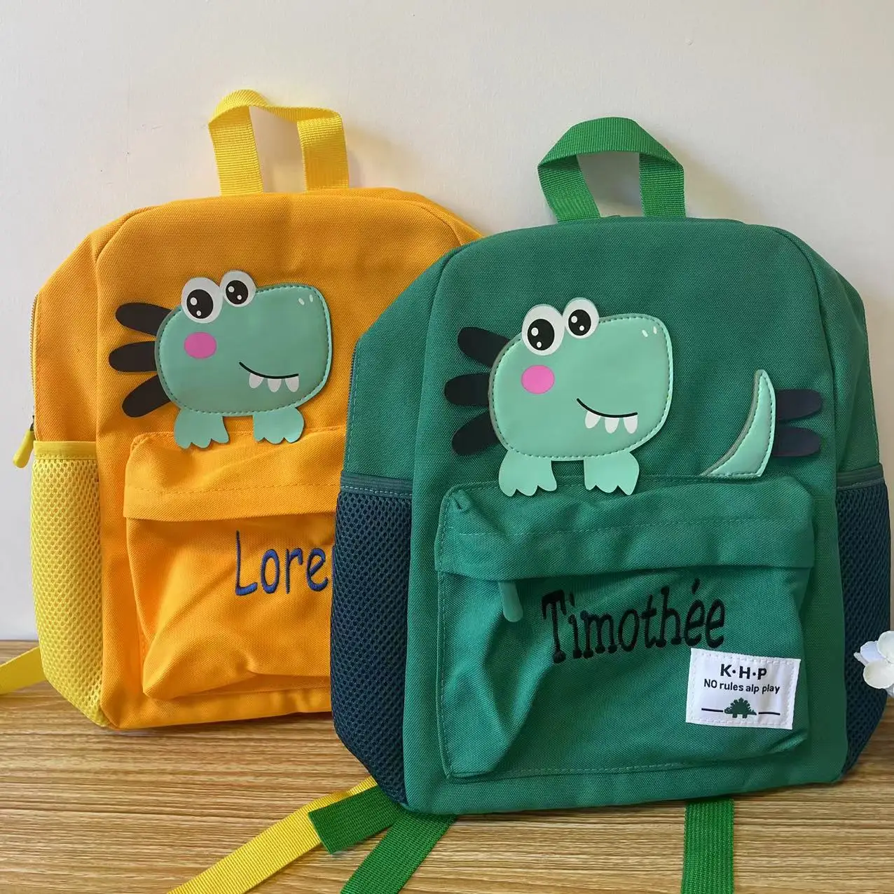 Embroidered Dinosaur Children Backpack, Kindergarten High-capacity Outdoor Snack Bag, Personalized Custom Cartoon Cute Gift Bag