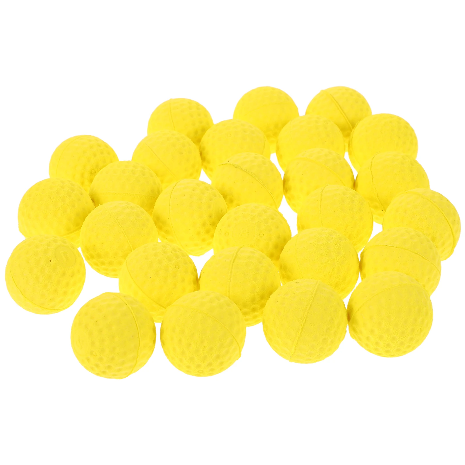 

50 Pcs Foam Balls EVA Soft Safe Fun Toy Bright Yellow Lightweight Portable Play Golf Practice Balls Small Funny