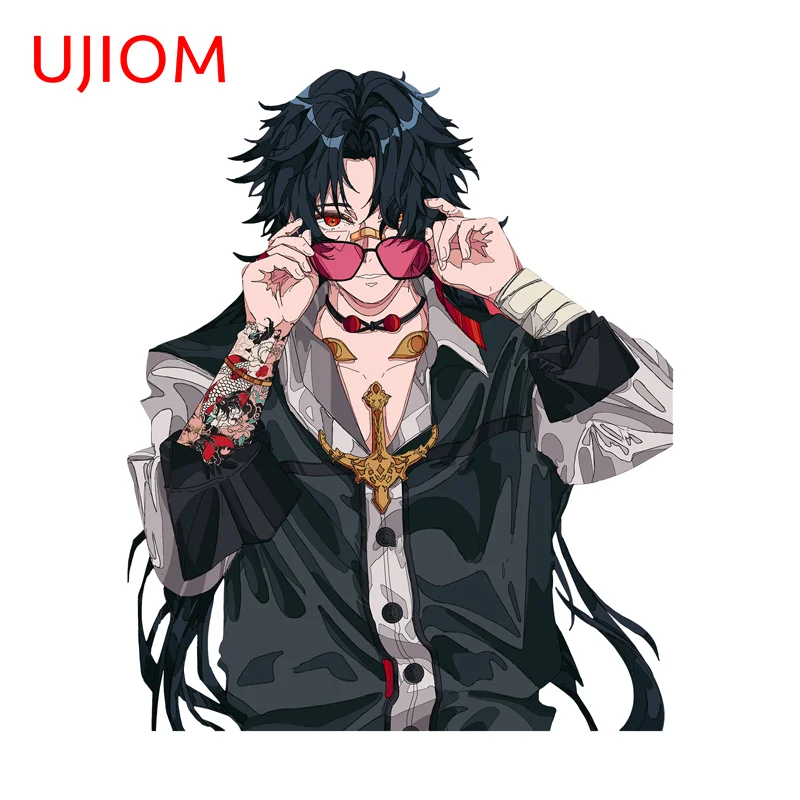 UJIOM Blade Honkai Star Rail Fanart Peek Wall Sticker Trendy Sunscreen Windows Living Room Decal Cool Surfboard Skateboard Decor