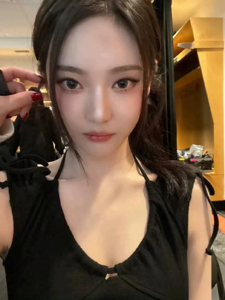 

Жилет в стиле ретро Bubble Sve, футболка Ne Hanging Dstring с поясом, тонкий ор Sve Bal, корейский повседневный однотонный жилет