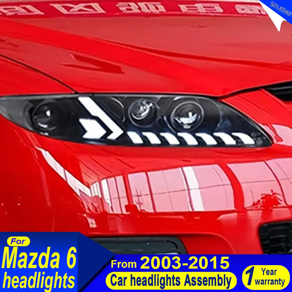 for Mazda 6 Headlights 2003-2015 LED Headlight LED DRL Laser LED lens headlight assembly Accessories