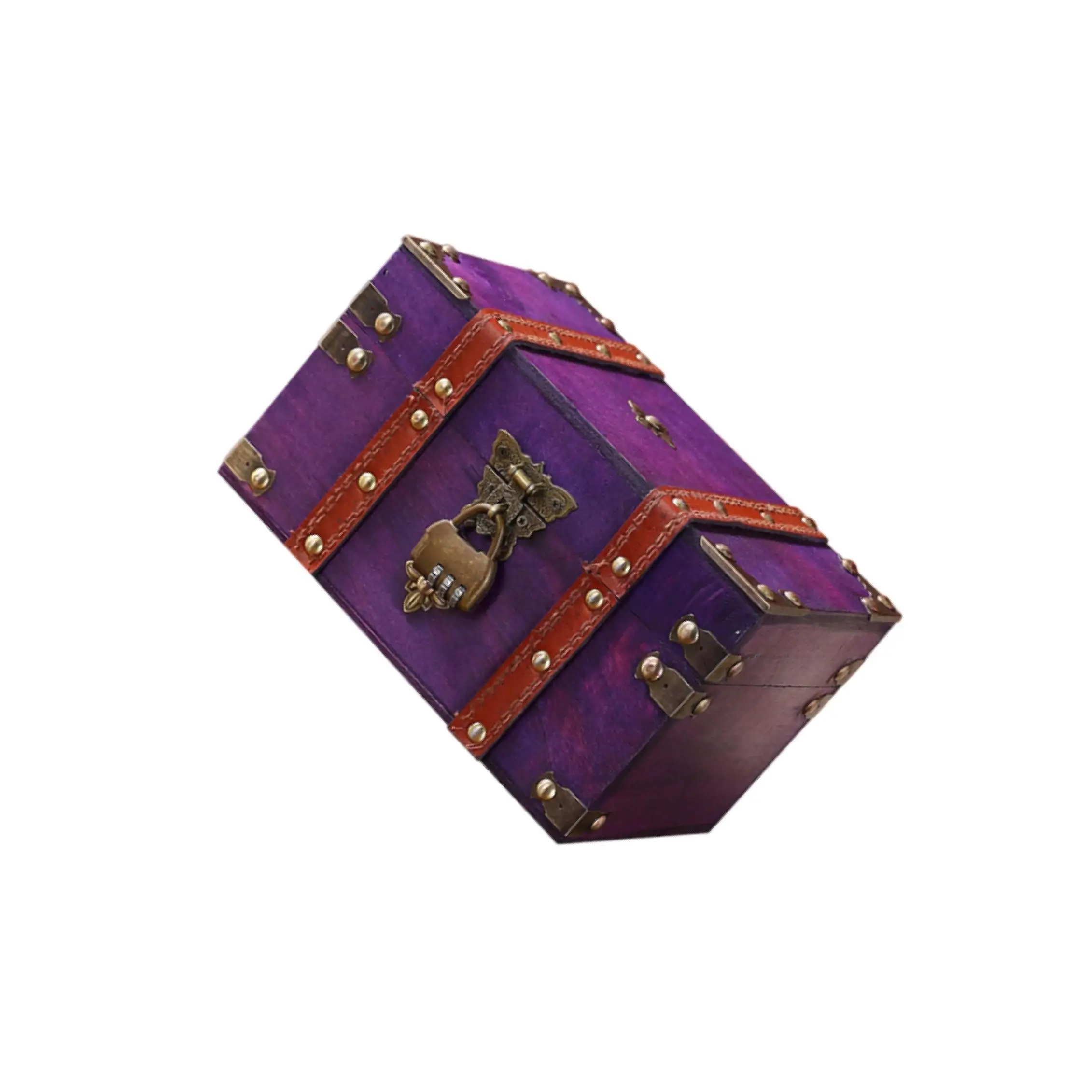 Jewelry Storage Box Treasure Chest Box for Earrings Bracelets Pendant Charms Purple