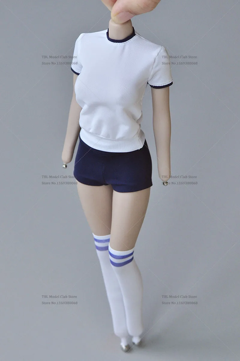 1/6 مقياس الموضة الرجعية الاتجاه Athleisure نمط ملابس رياضية اليابانية طالب قصيرة الأكمام التي شيرت السراويل صالح 12 بوصة عمل الشكل