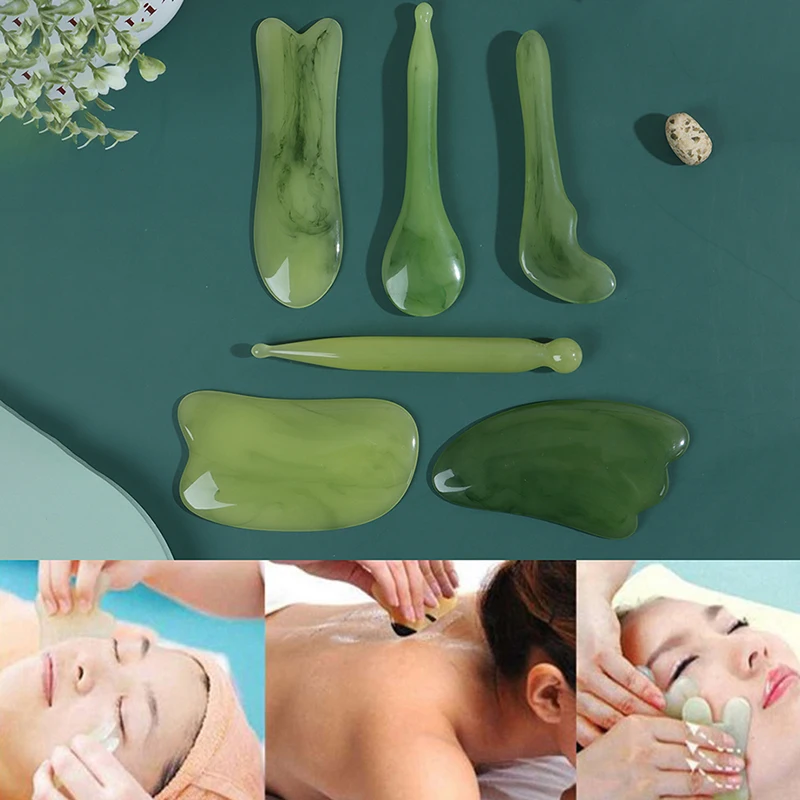 Natural Resin Guasha Scraping Massage Scraper Face Massager Acupuncture Gua Sha Board Acupoint Face Eye Body Care SPA Massage