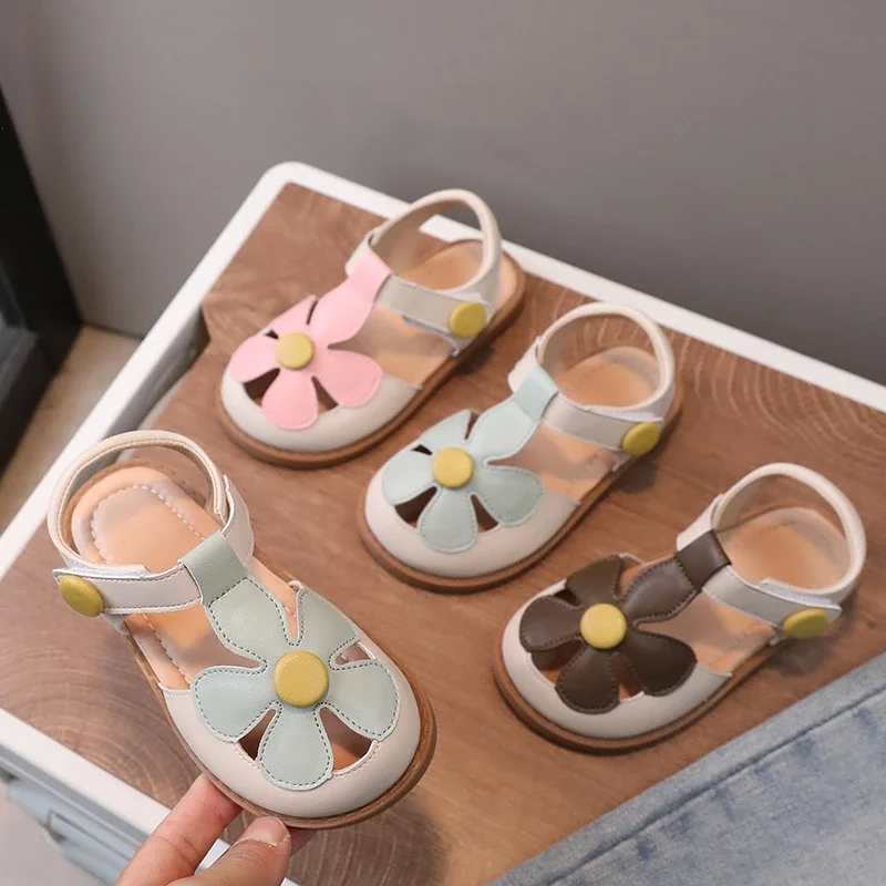 Girls Sandals Summer Mixed Colors Petal Baby Garden Shoes Fashion Flowers Children\'s Shoes Kids Beach Sandals