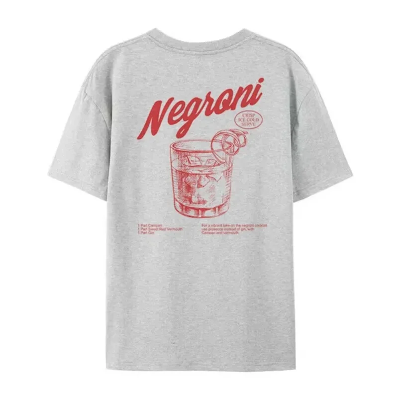 Negroni-T-shirt imprimé style rétro pour femmes, streetwear, Harajuku, vêtements vintage, unisexe