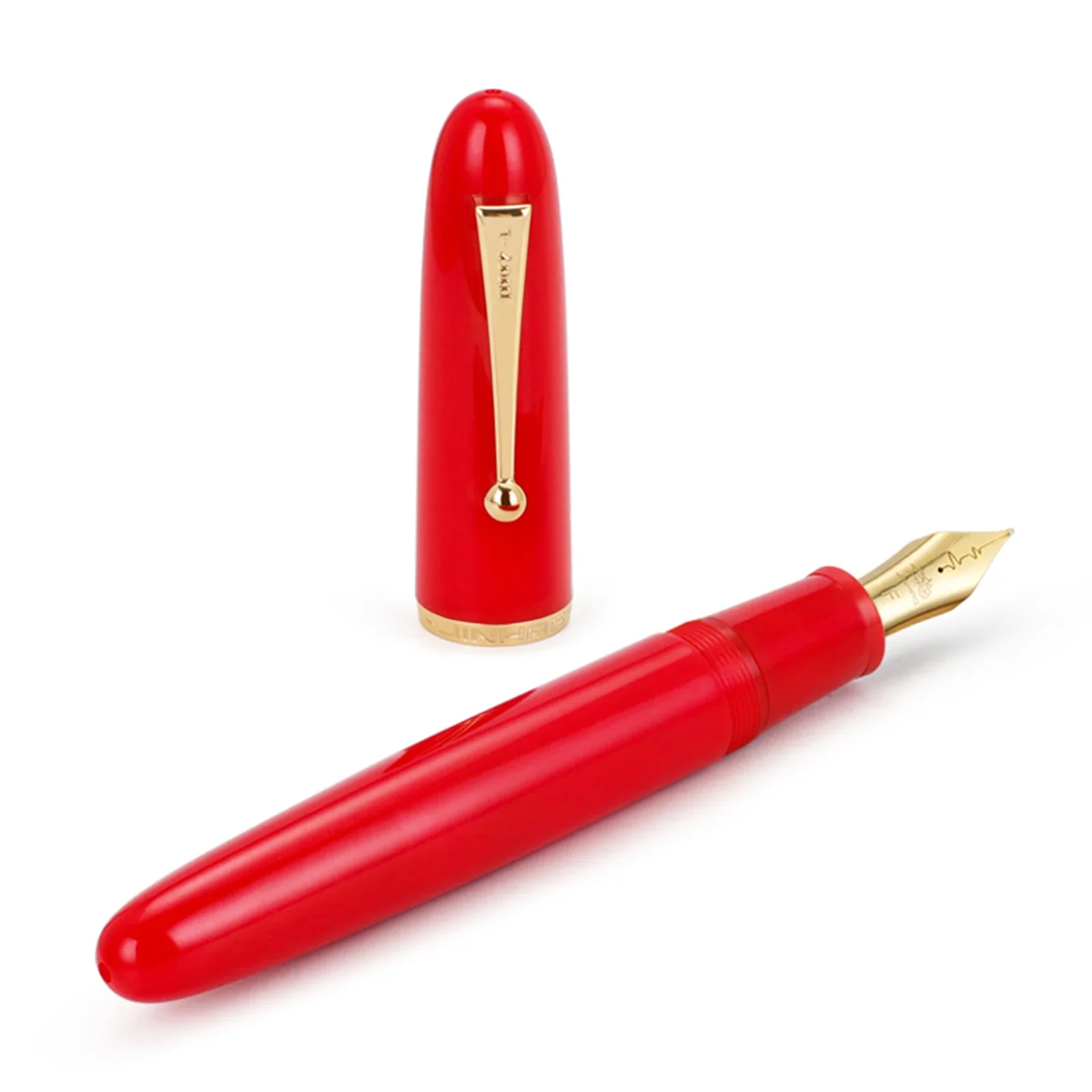 Imagem -02 - Caneta-tinteiro High End Gift Pen Red Writing Ink Canetas Business Office Signature Caligrafia Prática Material Escolar Jinhao-9019