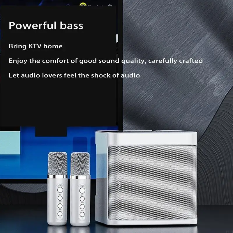 2025 مضخم صوت جديد مكبر صوت لاسلكي للغناء ميكروفونات مزدوجة لحفلات الزفاف المنزلية في الهواء الطلق #5