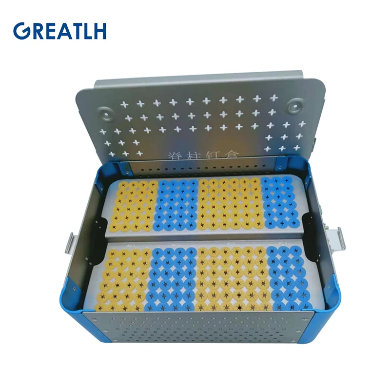 Orthopedic Spine Nail Box Disinfection Box Sterilization Case Box Aluminum Alloy Autoclave Orthopedic Instrument pet