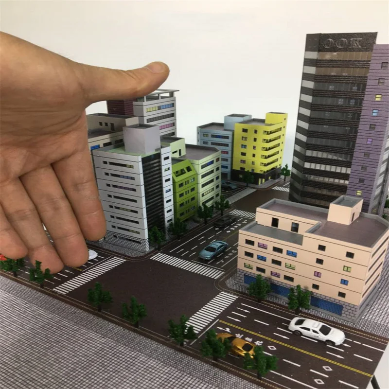 1:300 Scene City Building Sandtischmodell, zusammengebautes Diorama-Layout aus Kunststoff – Detail 10