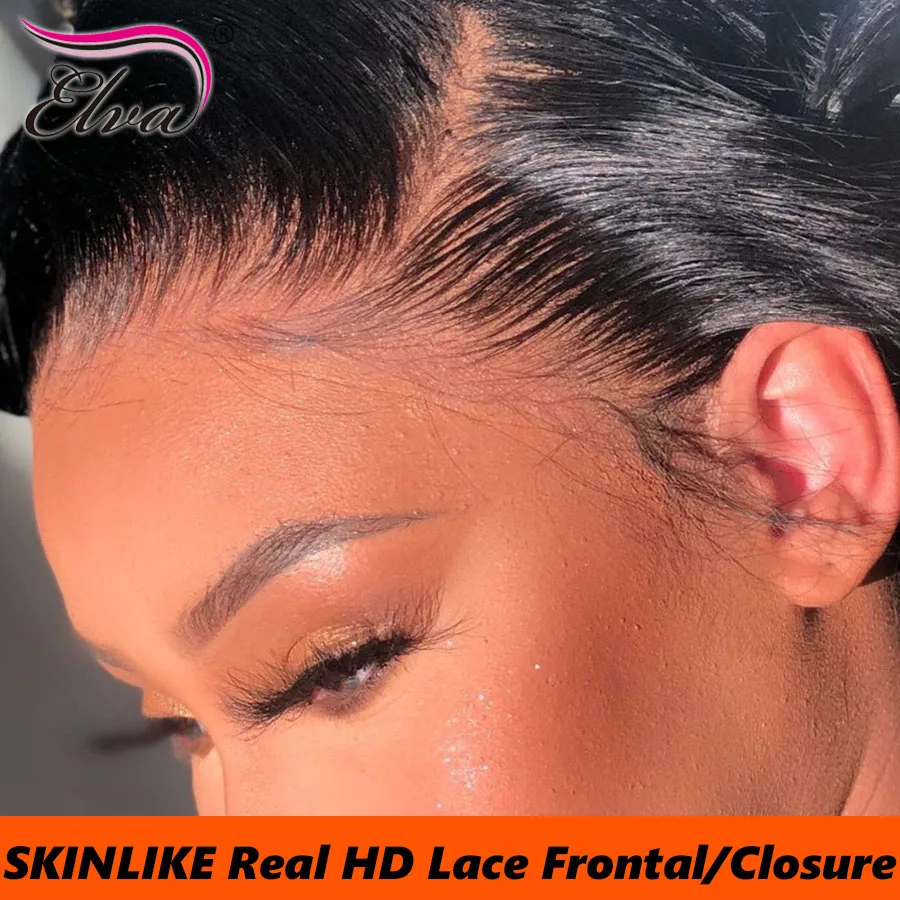

13x6 Invisible HD Lace Frontal Ultra Thin Swiss HD Lace Skin Melted Human Hair Closures PrePlucked 5x5 Skinlike HD Lace Closures