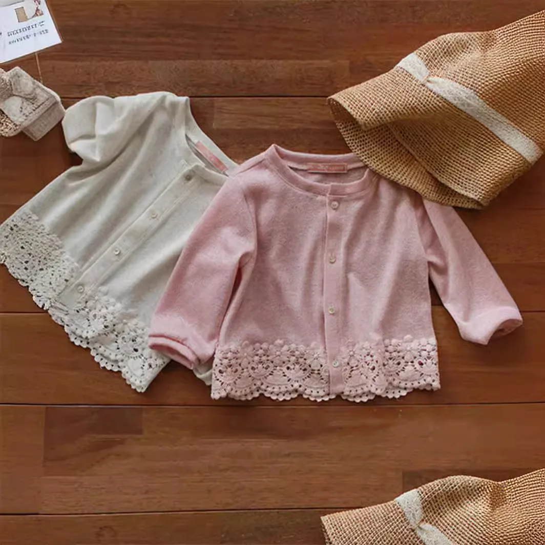 2026 Summer New Solid Color Thin Sunscreen Girls Open Top Childrens Baby Air Conditioning Shirt