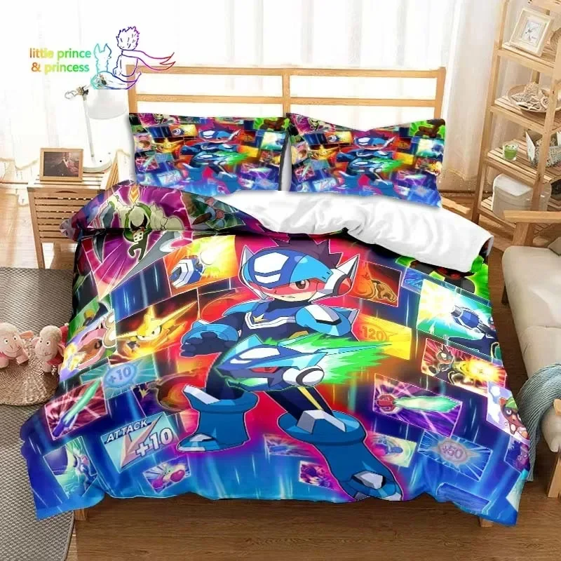 Game Gamer Megaman X Bedding Set Single Twin Full Queen King Size Bed Set Adult Kid Bedroom Bedding Gift