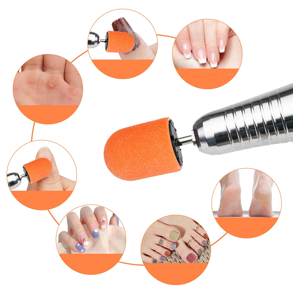قبعات صنفرة الأظافر 80 حصى لملف القدم مزيل مسامير القدم مانيكير باديكير تلميع الأظافر صالون المنزل استخدام للبشرة الصلبة الجافة الميتة #2