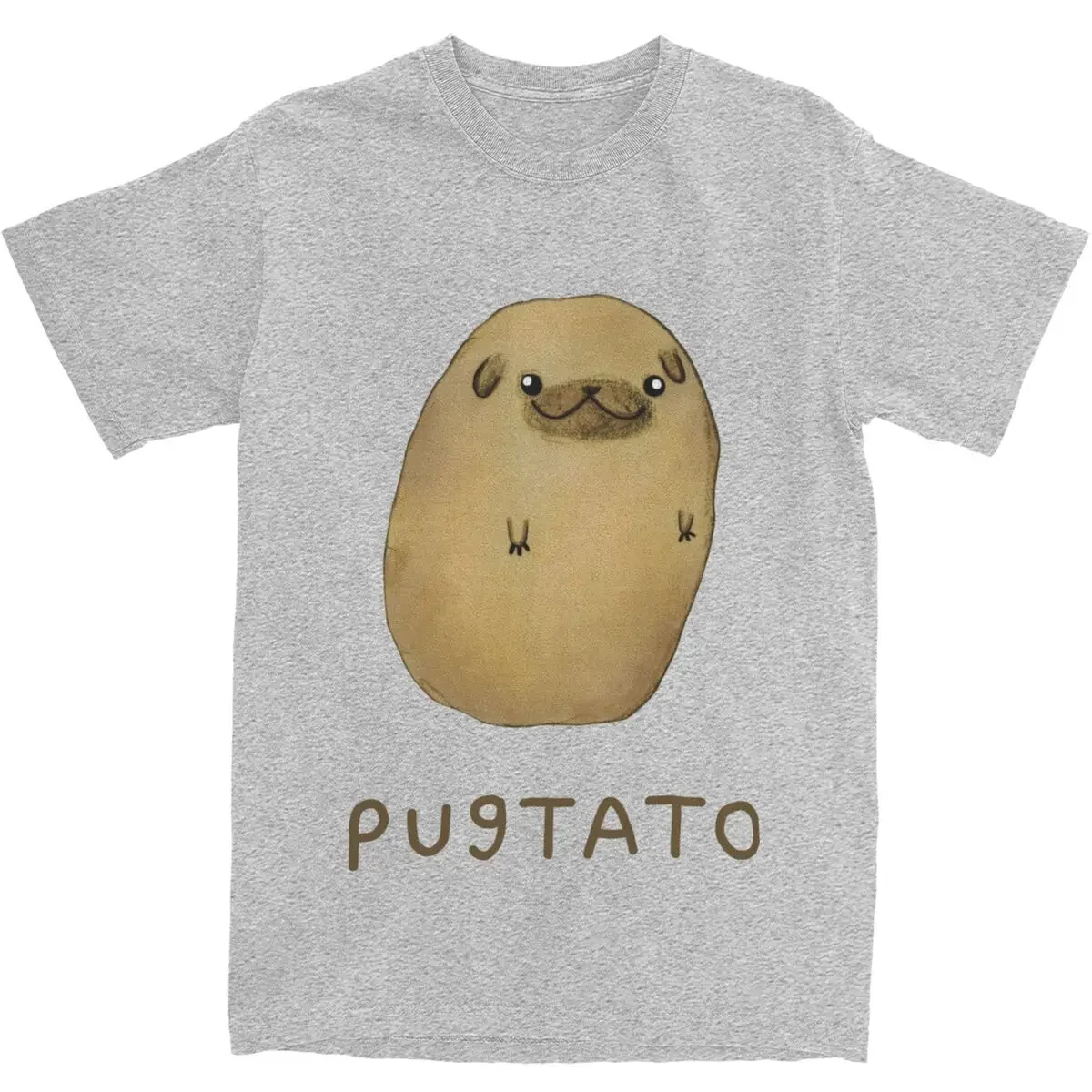 Cute Potato Pug Men Women T Shirt Kawaii Pet Dog Puppy Pugs  Novelty Tee Shirt T-Shirts Pure Cotton Gift Idea Clothing