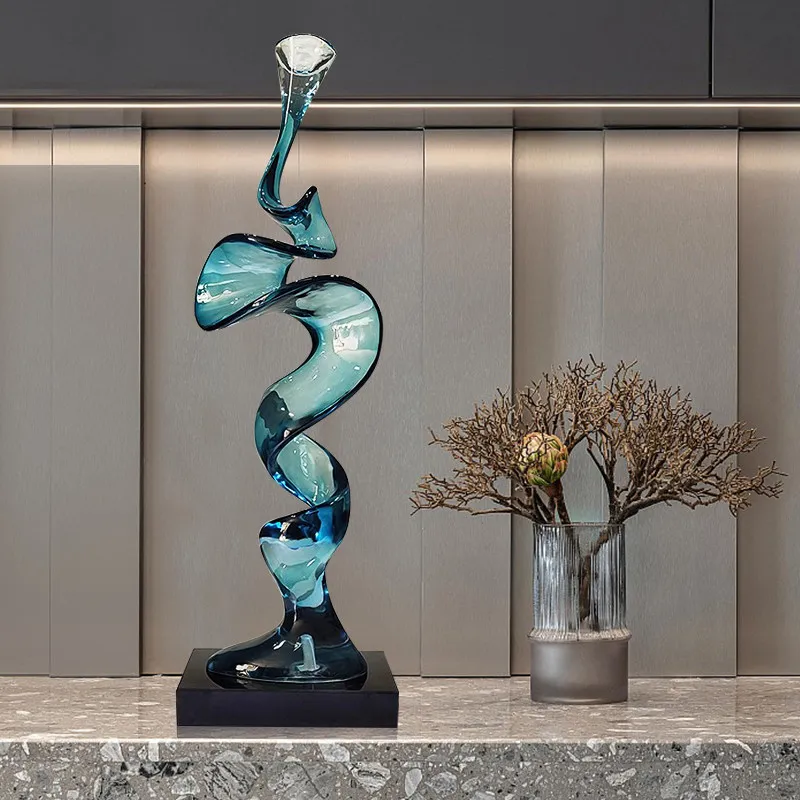 

Home living room entrance wine cabinet lattice transparent resin abstract ornament sculpture decoration housewarming gift