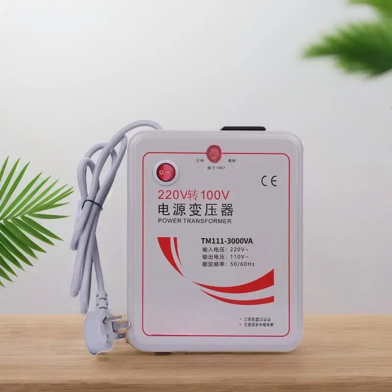 3000VA Step‑Down Voltage Transformer AC 220V to 100V Power Converter for Household Appliances