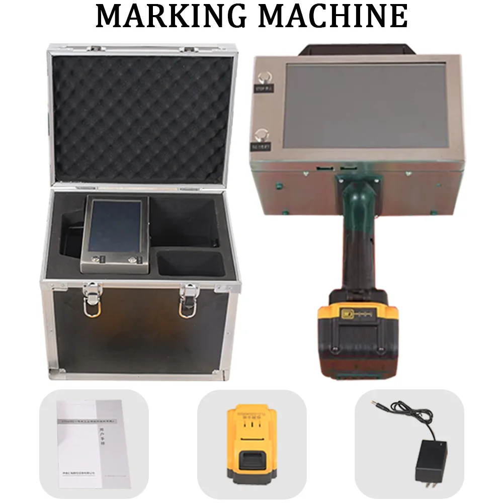 Large Screen Handheld Metal Marking Machine – 120x30mm Touchscreen Electric Engraver, Portable Nameplate & Parts Marker