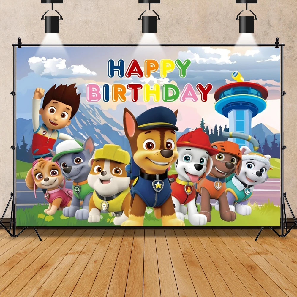 パウ・パトロールのデコレーション背景、パーティー写真撮影用背景、パウ・パトロールの背景幕ポスター、壁、写真スタジオ用品