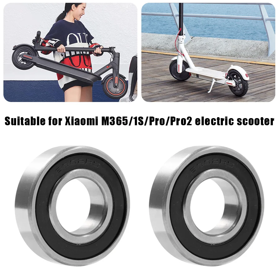 2Pcs Electric Scooter Rear Auxiliary Wheel 6001rs Bearings for Xiaomi M365 PRO PRO2 1S Fast Shipping