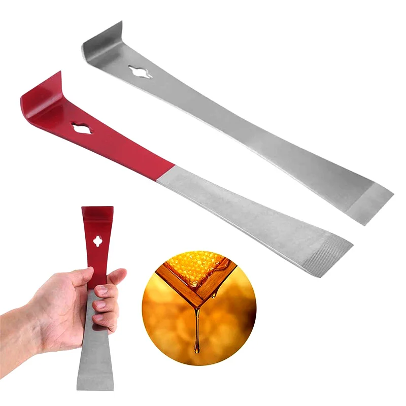 

1Pcs Beekeeping Equipment Red 26.5cm Stainless Bee Hive Tool Frame Lifter And Scraper J Shape Hook Beekeeper Tool Scraping Knife