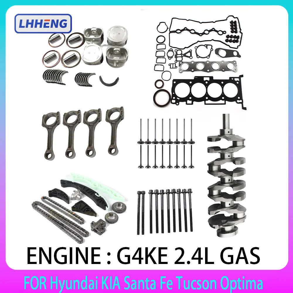 

Engine Overhaul Rebuild Kit Con Rods Timing chain kit For G4KE Hyundai KIA Santa Fe Tucson Optima 2.4L L4 GAS 2.4 L T 2007-2021