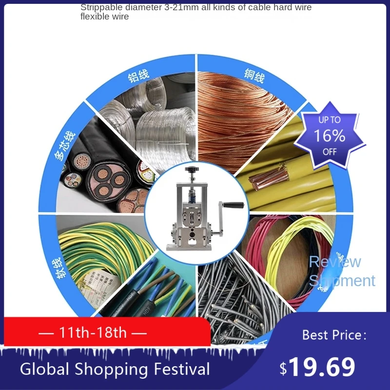 

1908 Полезная машина для зачистки проводов/автоматическая 3-21 мм 1-30 квадратных медных кабелей для переработки лома легированной стали St 922