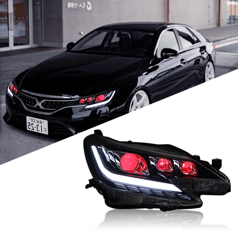 Car Lamps for Toyota new Mark X headlight assembly 2014-2019 year modified LED daytime running light flowing turn signal