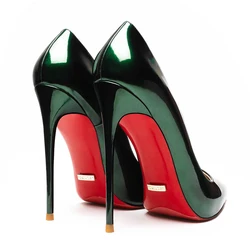 Escarpins de Luxe en Cuir de Style Étoile Rouge pour Femme, Escarpins Astronomiques à Talons Hauts de 12cm, Tendance 2024