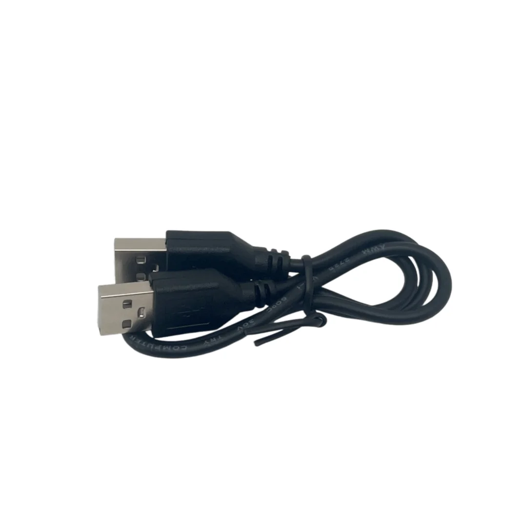 Cable de alimentación y datos con conectores macho USB 2.0 de doble extremo (A a A), con longitudes opcionales de 0,5 metros o 1,2 metros.