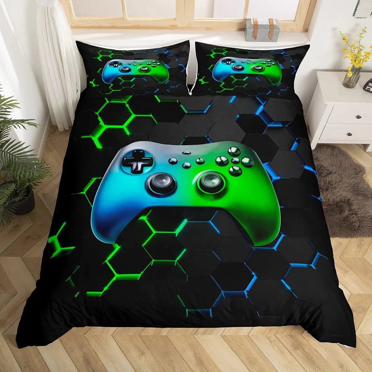 2/3pcs bedding set Digital Print Comfortable Duvet Cover for Home Bedroom Decoration, 1 Duvet Cover and 2pillowcase with Zippers