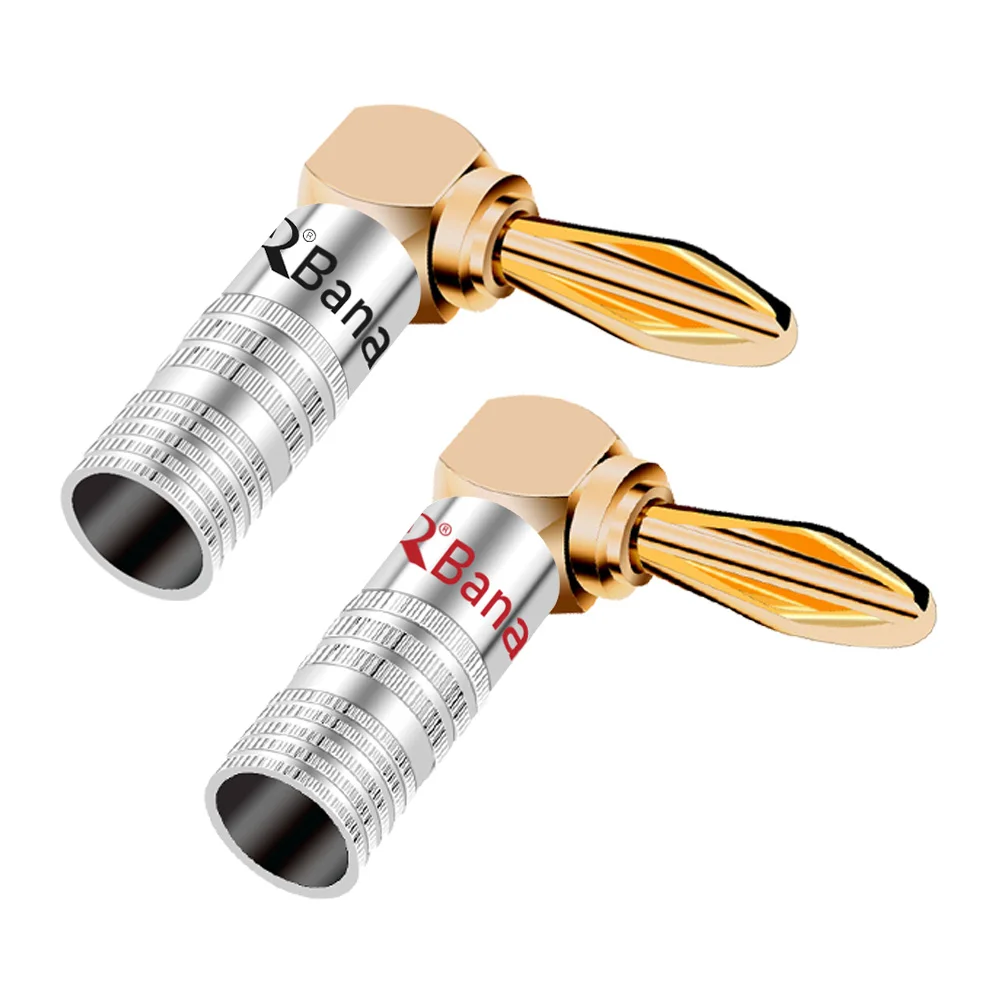 10pcs/5pairs High Quality New 24K Gold Speaker Banana Plugs For Video Speaker Connector Black Red Color