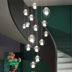 Modern Crystal Ball Chandelier G4 Led Chandeliers Staircase Living Room Decoration Kitchen Bedroom Pendant Lamp Hanging Lights