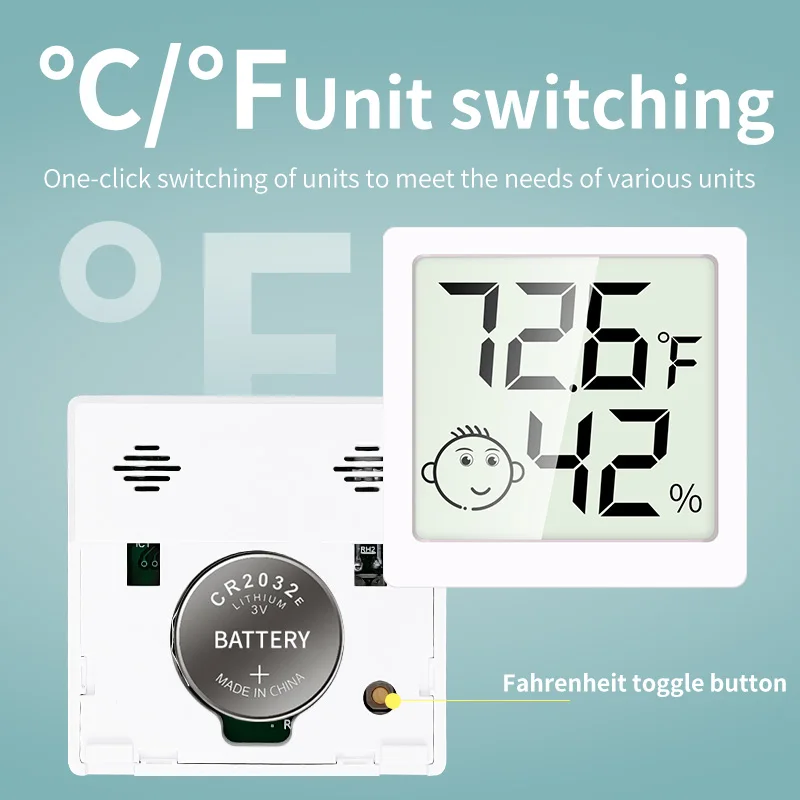 Mini Smile indoor and outdoor weather station LCD Electronic Digital air humidity meter and temperature Smart Home