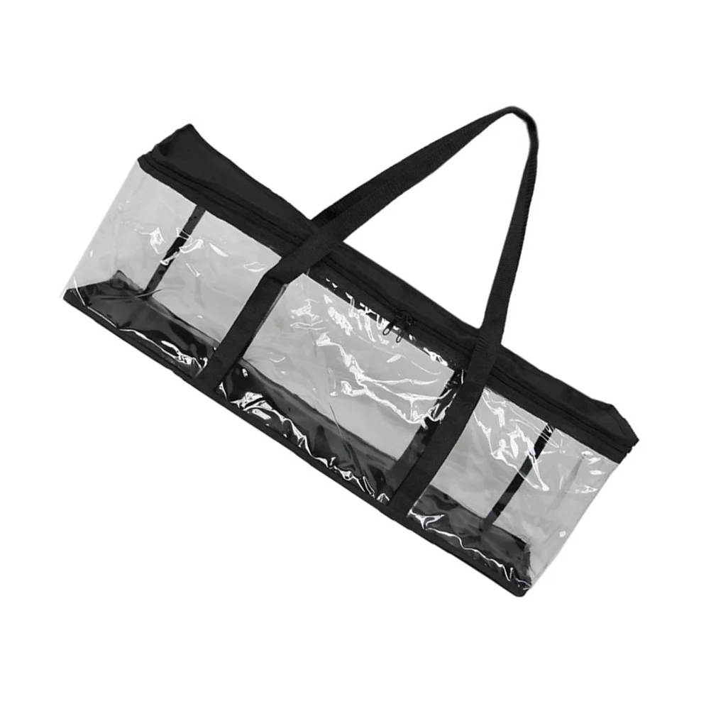 

Book Storage Bag Dvd Organizer Case Transparent Pvc Lightweight Carry Handle Stackable Shelf Under Bed Cd Pouch