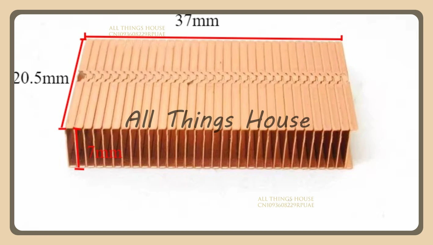 

Медный радиатор-охладитель с ребрами 37мм×20.5мм×7мм для тепловых трубок, аксессуар для рассеивания тепла, 1 шт.