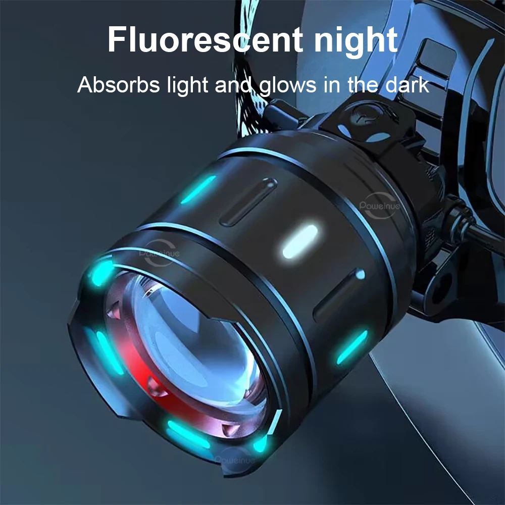 Recarregável poderoso sensor farol de pesca acampamento cabeça lanterna à prova dwaterproof água led cabeça ao ar livre lâmpada multifuncional