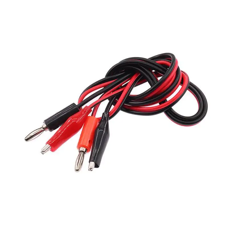 1~10 Stück Doppel-Krokodilklemme zu Rotem und Schwarzem Bananenstecker Verbindungs-Testkabel Stromkabel 1M – Detail 3