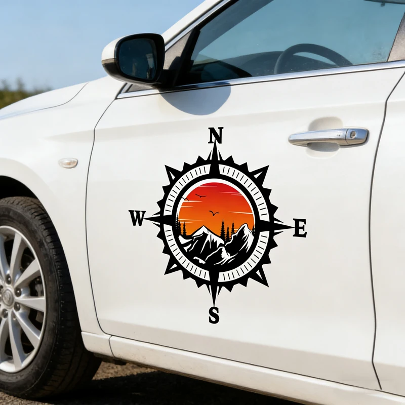 COMPASS Lanka ES LAKE - Self Adhesive Car Stickers Suitable for Camping Car Scratch Covering Accessories Vinyl Stickers