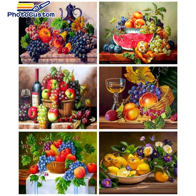 5D DIY Diamond Painting Full Round Square Landscape Grape rhinestones Diamond Embroidery Still life Mosaic Decortion