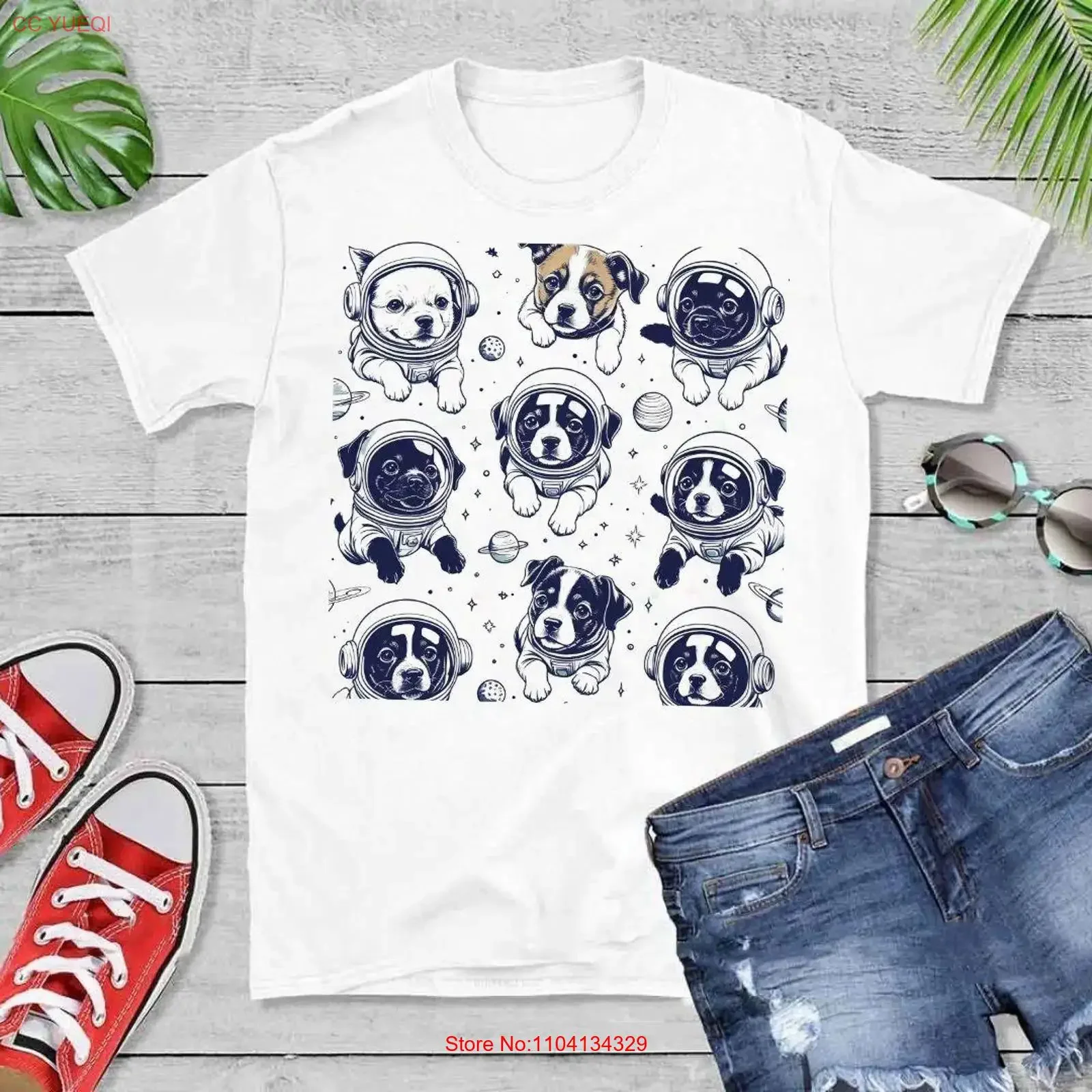 Dogs in Space T Shirt Funny Dog Vintage Aesthetic Oversized Lover vintage Washed designer clothes Soft Unisex Stylish