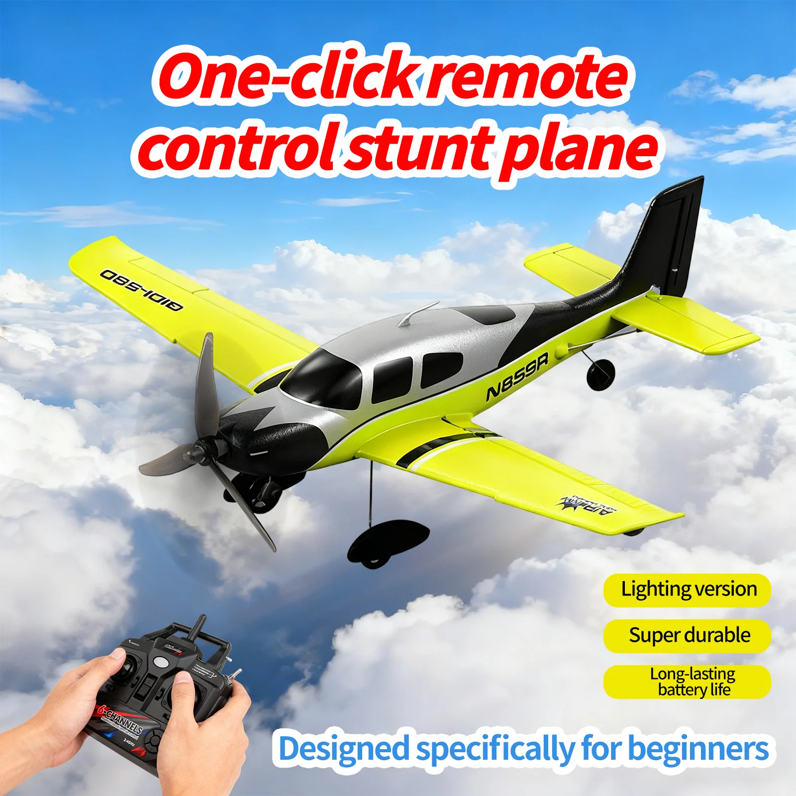 

QIDI580 SR22 RC Plane 2.4G 520mm Wingspan With Brushless Motor & Automatic Balance RC Stunt Plane EPP Foam Aircraft Toys