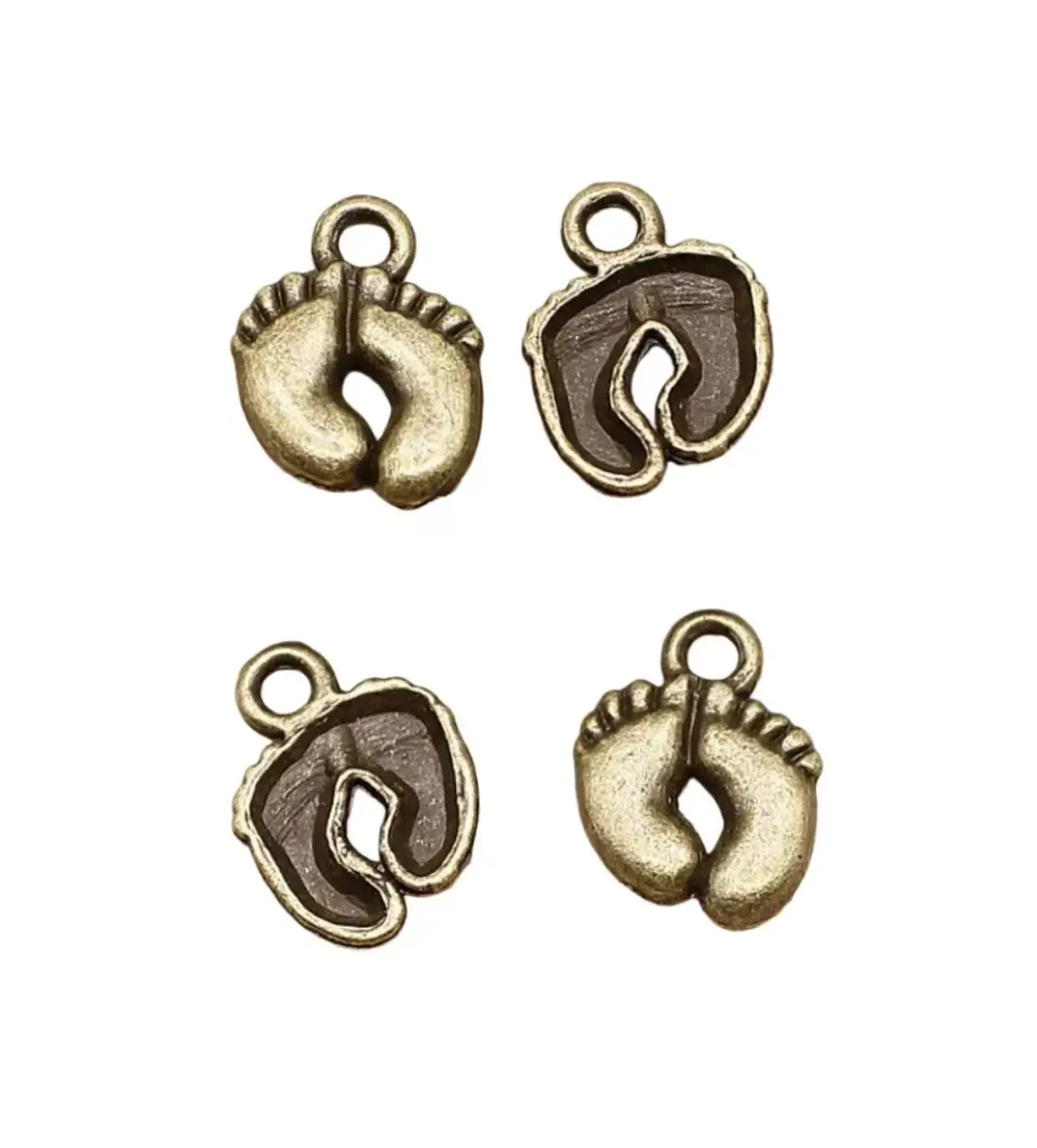 

40pcs 13*10mm Lovely feet design charms for handmade findings Zinc Alloy Metal HWL2689
