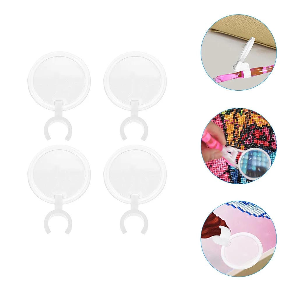 

4 Pcs Penholder Magnifying Glass Integrated Magnifier Fold Point Drill Embroidery Plastic for Drawing