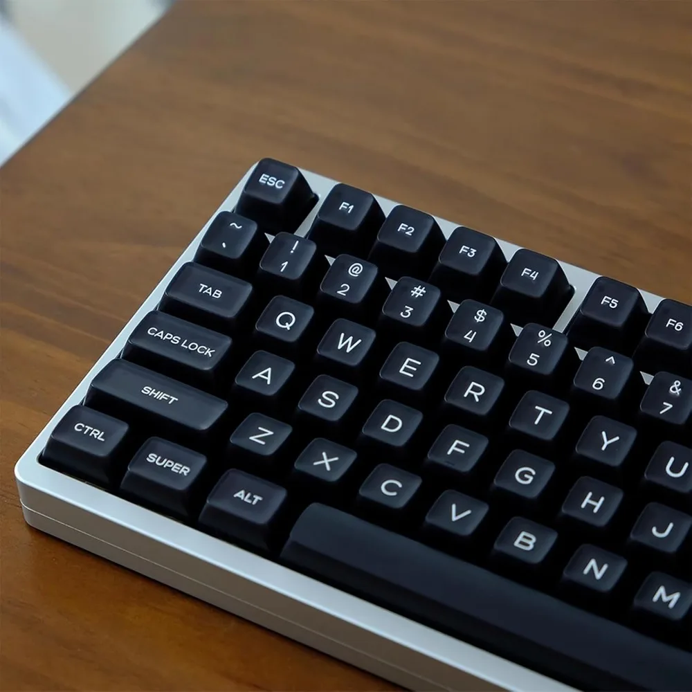 

Набор из 142 черных полупрозрачных PBT кейкапов профиля SA, изготовленных методом двойного литья, для механических клавиатур 60%, 65%, 75%, 95% с переключателями Cherry MX S