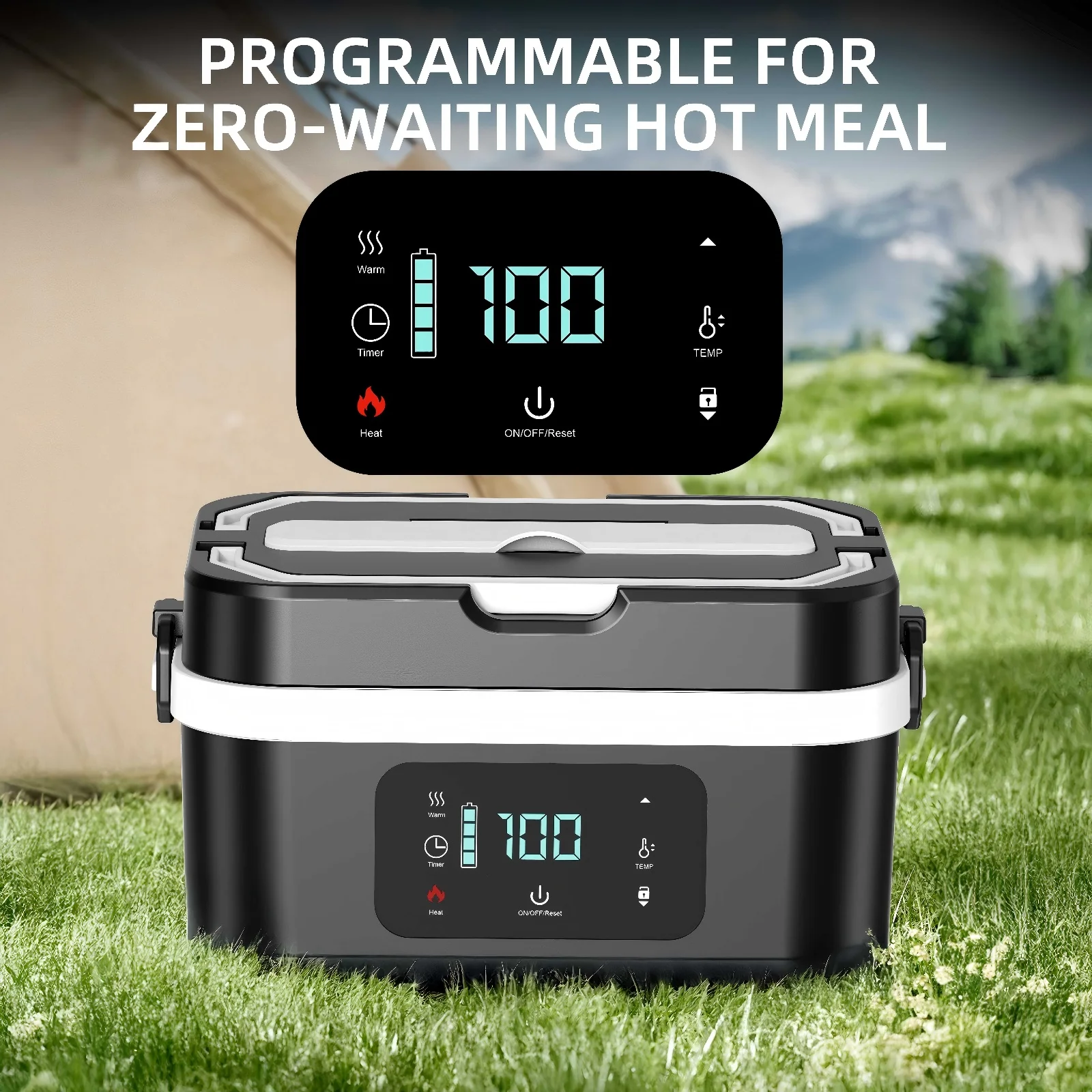 

Беспроводной электрический ланч-бокс, перезаряжаемый самонагревающийся подогреватель еды с аккумулятором 18000 мАч, для работы/путешествий/автомобиля/офиса