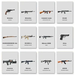 Minimalist Military Weapon Gun Sniper Rifles Pistol DMR Posters Canvas Painting Wall Art Picture For Living Room Home Decor