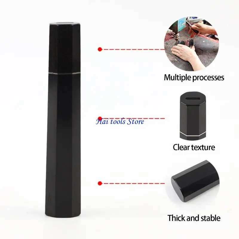 X37E Handgefertigter, achteckiger High-End-Griff aus schwarzem Sandalholz mit Kupferdetails, geeignet für überlegenen Komfort – Detail 2