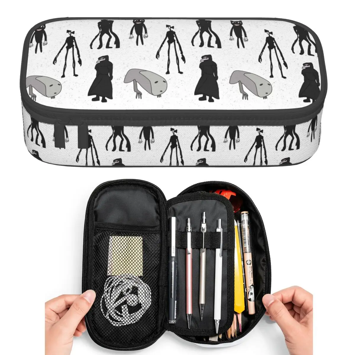 Estuche para lápices de Siren Head, Breaking News, Witch Dr, Bridge Worm, Cartoon Cat, caja para lápices, bolsa para lápices, soporte para lápices para estudiantes
