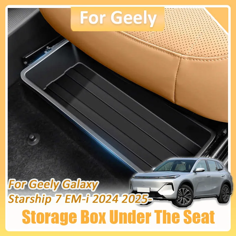 Para Geely Galaxy Starship 7 EM-i 2024 2025 coche debajo del asiento caja de almacenamiento oculta compartimento decoración organizador Kit de accesorios
